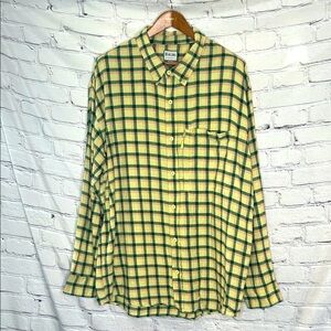 Heybo Green & Red Plaid Flannel Long Sleeve Button-Up Shirt Size XX-Large